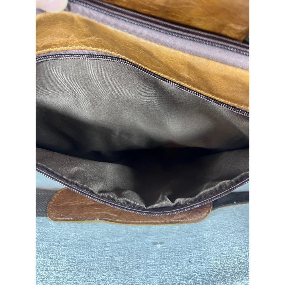 Baigio Leather Messenger Bag Brown Briefcase Laptop Shoulder Crossbody Mens